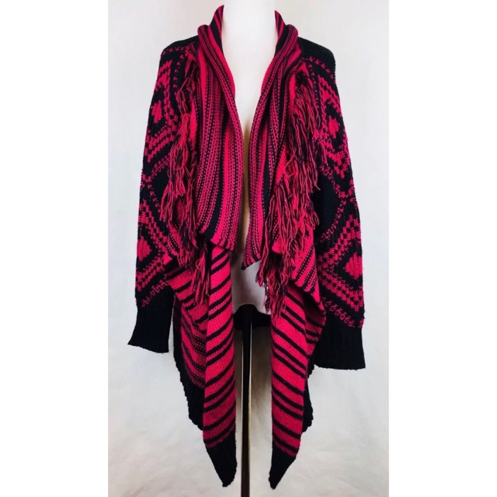 Cotton On Sweater Medium Red Black Knit Wear